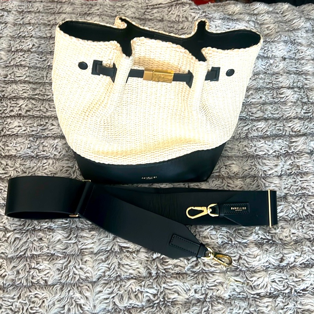 DeMellier Cream and Black Tote Bag